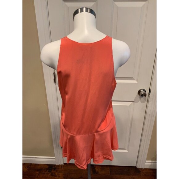 Rebecca Taylor Lipstick Red Silk Sleeveless Tank Top W/Ruffle, Size 4 (US), NWT! - Picture 6 of 7